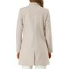 imagechouyatou Womens Winter Stand Collar Wool Coat Business Casual Single Breasted Wool Blend Trench CoatBeige