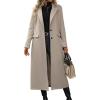 imagechouyatou Womens Business Casual Single Breasted Wool Coat Notch Lapel Maxi Long Winter Trench CoatApricot
