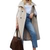 imagechouyatou Womens Winter Casual Wool Coat Poncho Double Breasted Stand Collar Wool Blend Cape Cloak CoatApricot