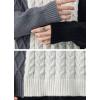 imagechouyatou Mens Casual Crewneck Long Sleeve Color Block Cable Knit Sweater Pullover TopGray