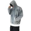 imagechouyatou Mens Casual Pullover Denim Jacket Vintage Distressed Jean Hoodie Jacket Oversized Sweatshirt TopsBlue