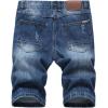 imagechouyatou Mens Classic Fit Stylish Distressed Straight Leg Ripped Denim Shorts