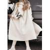 imagechouyatou Womens Casual Knitted Sleeve Wool Trench Coat Zip Up Hooded Wool Blend Overcoat with PocketsBeige White
