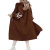 imagechouyatou Womens Casual Knitted Sleeve Wool Trench Coat Zip Up Hooded Wool Blend Overcoat with PocketsBrown