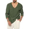 imagechouyatou Mens Essential VNeck Long Sleeve Knitted Pullover Sweater TopsArmy Green