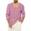 imagechouyatou Mens Essential VNeck Long Sleeve Knitted Pullover Sweater TopsPink