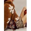 imagechouyatou Womens Fuzzy Fleece Cute Floral Jacket Zip Up Winter Oversized Faux Fur Coat Sherpa JacketBrown