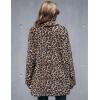 imagechouyatou Womens Warm Open Front Faux Fur Lapel Leopard Print Jacket OvercoatLeopard
