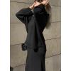 imagechouyatou Womens 2 Piece Knitted Sets Polo Collared Sweater Long Bodycon Skirt Two Piece Sweater Skirt Outfits
