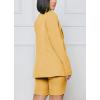 imagechouyatou Womens 2 Piece Outfits Candy Color One Button Blazer Jacket Shorts Office Work Set