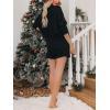 imagechouyatou Womens 2 Piece Outfits Long Sleeve Button Up Tops and Shorts Pajama Set Loungewear
