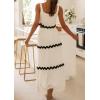 imagechouyatou Womens 2 Piece Outfits Sleeveless Cropped Tank Top and Elastic Waist Midi Skirt Cotton Linen Pajama Sets