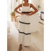 imagechouyatou Womens 2 Piece Outfits Sleeveless Cropped Tank Top and Elastic Waist Midi Skirt Cotton Linen Pajama Sets