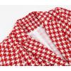 imagechouyatou Womens Business 2 Piece Outfits Houndstooth Tweed Blazer Jacket and Mini Skirt Set