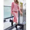 imagechouyatou Womens Cable Knit V Neck Sweater Midi Pencil Skirt Set 2 Piece Outfits
