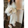 imagechouyatou Womens Casual Two Piece Sweater Skirt Sets Pullover Sweater Long Bodycon Skirt 2 Piece Fall Outfits