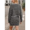 imagechouyatou Womens Fall Business Casual Outfits 2 Piece Striped Button Down Cardigan Sweater Skirt Set