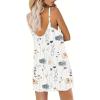 imagechouyatou Womens Spaghetti Strap Wide Leg Jumpsuit Boho Floral Print Loose Fit Romper Shorts