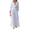 imagechouyatou Womens Spring Summer 2 Piece Outfits Stripe Button Down Shirt Top Midi Skater Skirt Sets