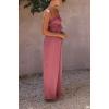 imagechouyatou Womens 2 Piece Outfit Spaghetti Strap Crop Top and Elastic Waist Wide Leg Palazzo Pants Set