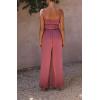 imagechouyatou Womens 2 Piece Outfit Spaghetti Strap Crop Top and Elastic Waist Wide Leg Palazzo Pants Set