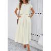 imagechouyatou Womens 2 Piece Outfits Cap Sleeve Crop Top and High Elastic Waist Pleated Swing Long Skirt Set