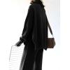 imagechouyatou Womens 2 Piece Outfits Knit Sweatsuit Mock Neck Sweater Top Wide Leg Pants Set