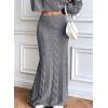 imagechouyatou Womens Cable Knitted 2 Piece Knit Sets Cropped Sweater Maxi Bodycon Skirt Two Piece Fall Outfits