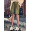 imagechouyatou Womens Casual High Elastic Waist Shorts Moto Pu Faux Leather Shorts with Pockets