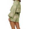 imagechouyatou Womens Daisy Flower Sweater 2 Pieces Outfit Long Sleeve Sweater Crop Top and Shorts Set
