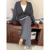 imagechouyatou Womens Fall 2 Piece Outfits Knit Pullover Sweater Sets Cardigan Wide Leg Pants Lounge Sets