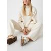 imagechouyatou Womens Fall 2 Piece Outfits Knit Sweater Sets Mock Neck Sweater High Waist Pants Lounge Sets