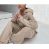 imagechouyatou Womens Fall 2 Piece Outfits Knit Sweater Sets Sweater Hoodie Wide Leg Pants Lounge Sets