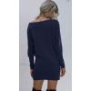 imagechouyatou Womens Sexy Off Shoulder Loose Dolman Stacked Sleeve Knit Short Sweat Dress