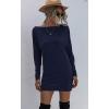 imagechouyatou Womens Sexy Off Shoulder Loose Dolman Stacked Sleeve Knit Short Sweat Dress