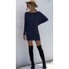 imagechouyatou Womens Sexy Off Shoulder Loose Dolman Stacked Sleeve Knit Short Sweat Dress