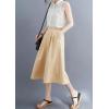 imagechouyatou Womens Summer Casual Chiffon Culottes Capri Pants High Waist Wide Leg Palazzo Pants Shorts