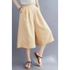 imagechouyatou Womens Summer Casual Chiffon Culottes Capri Pants High Waist Wide Leg Palazzo Pants Shorts