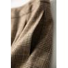 imagechouyatou Womens Vintage High Waisted Button Front Plaid Print Pleated Wool Loose Wide Leg Shorts