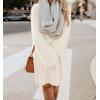 imagechouyatou Womens Winter Furry Pullover Sweater Dress Long Sleeve Fuzzy Fleece Warm Sweater Short Dress
