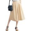 imagechouyatou Womens Summer Casual Chiffon Culottes Capri Pants High Waist Wide Leg Palazzo Pants Shorts