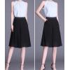 imagechouyatou Womens Chiffon Wide Leg Bermuda Shorts High Elastic Waisted Dressy Casual Capri Pants Culottes
