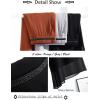 imagechouyatou Womens Chiffon Wide Leg Bermuda Shorts High Elastic Waisted Dressy Casual Capri Pants Culottes