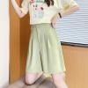 imagechouyatou Womens Elastic High Waisted Wide Leg Dressy Shorts Business Casual Work Palazzo Bermuda Shorts