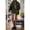imagechouyatou Womens Fall Boyfriend Faux Suede Leather Jacket Casual Midi Long Button Down Shacket CoatArmy Green