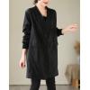 imagechouyatou Womens Fall VNeck Midi Long Faux Leather Jacket Office Business Casual Trench Coat