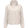 imagechouyatou Womens Faux Leather Puffer Jacket Long Sleeve Stand Collar Crop Winter Coat