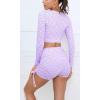 imagechouyatou Womens Flora Print Crop Top and Tight Shorts 2 Piece Workout Sets Yoga Outfits