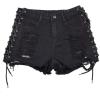 imagechouyatou Womens Sexy Ripped Hole Clubwear Side Lace Up Mini Denim Jean Shorts