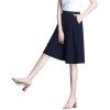 imagechouyatou Womens Chiffon Wide Leg Dressy Capri Pants High Elastic Waist Casual Bermuda Shorts Culottes